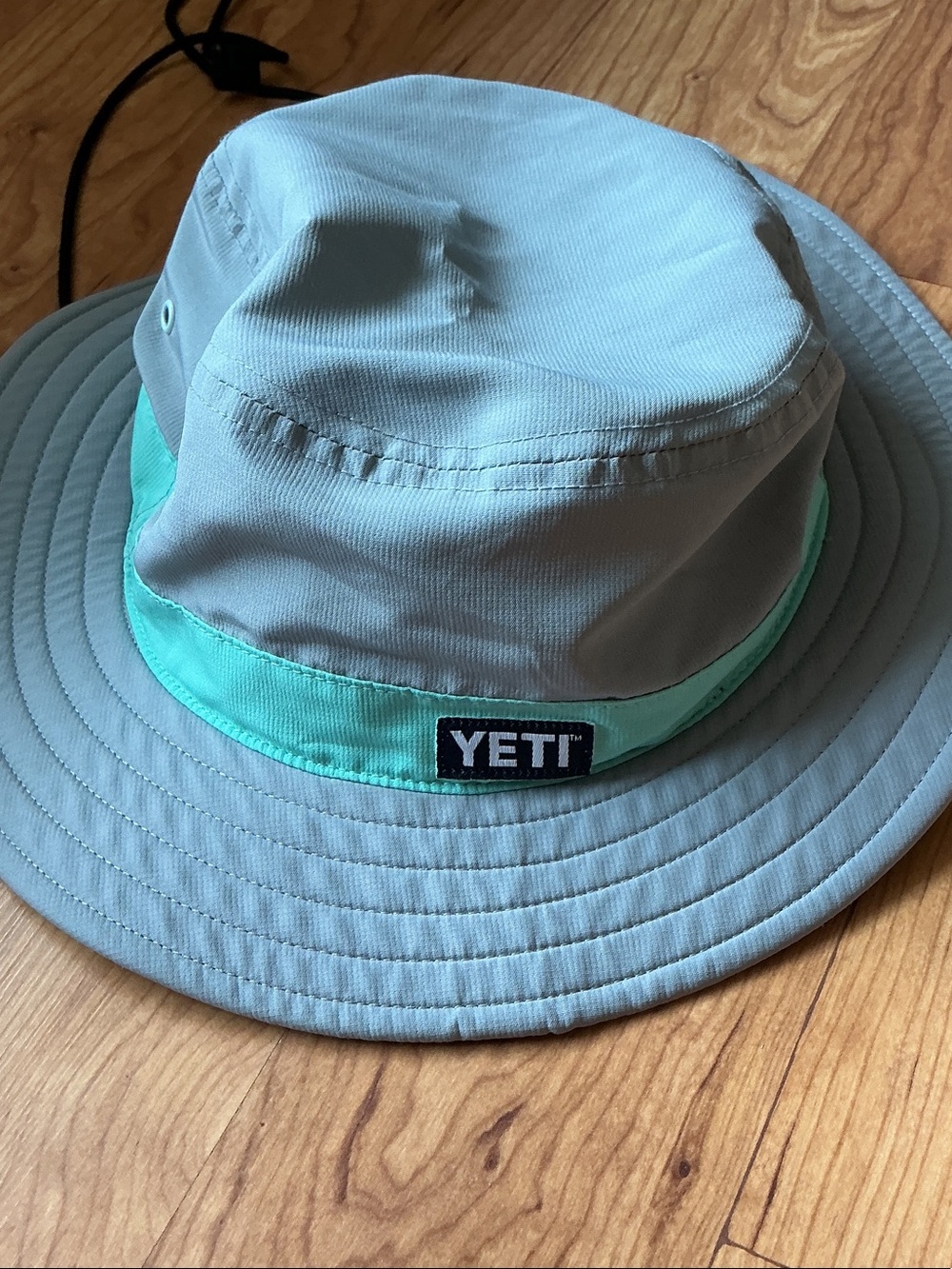 Yeti Kids Light Gray Bucket Hat with Mint Trim